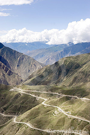Winding Road In Tibet Royalty Free Stock Photos - Image: 23557958